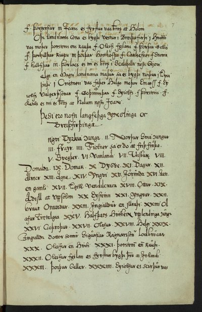 Copy of Íslendingabók by Jón Erlendsson, stored at Árni Magnússon Institute (page 17/25) by Jón Erlendsson